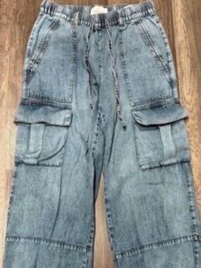 Habitual Light Blue Wide Leg Cargo Jeans